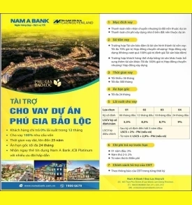 Phú Gia Bảo Lộc – Thanh toán linh hoạt, vay Nam Á Bank ưu đãi, chiết khấu đến 8%
