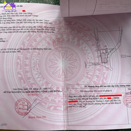 Chính chủ bán ĐẤT BIỆT THỰ tại TP Bảo Lộc