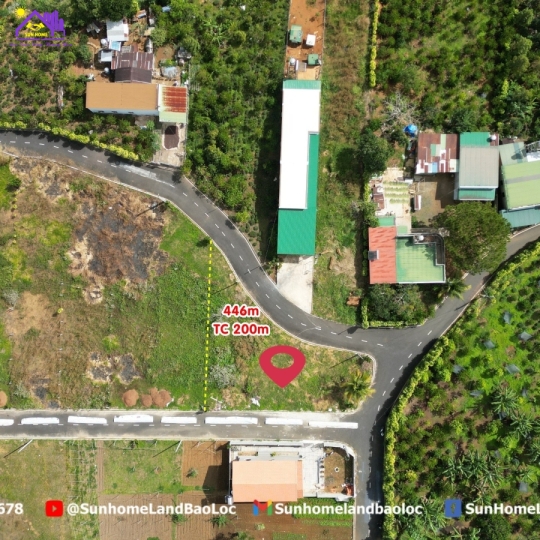 Lô  góc 446m Trương Định Lộc Châu TP Bảo Lộc