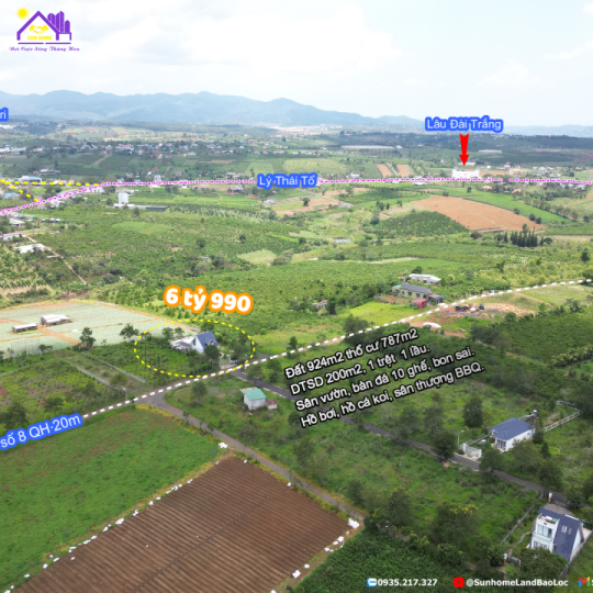 Biệt thự nghỉ dưỡng 924m2 sẵn hồ bơi kết nối cao tốc chỉ 1km tại Đambri Bảo Lộc