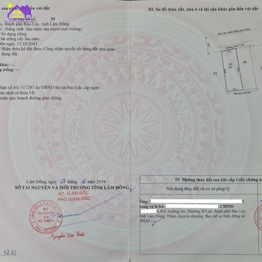 Chính chủ bán ĐẤT BIỆT THỰ tại TP Bảo Lộc